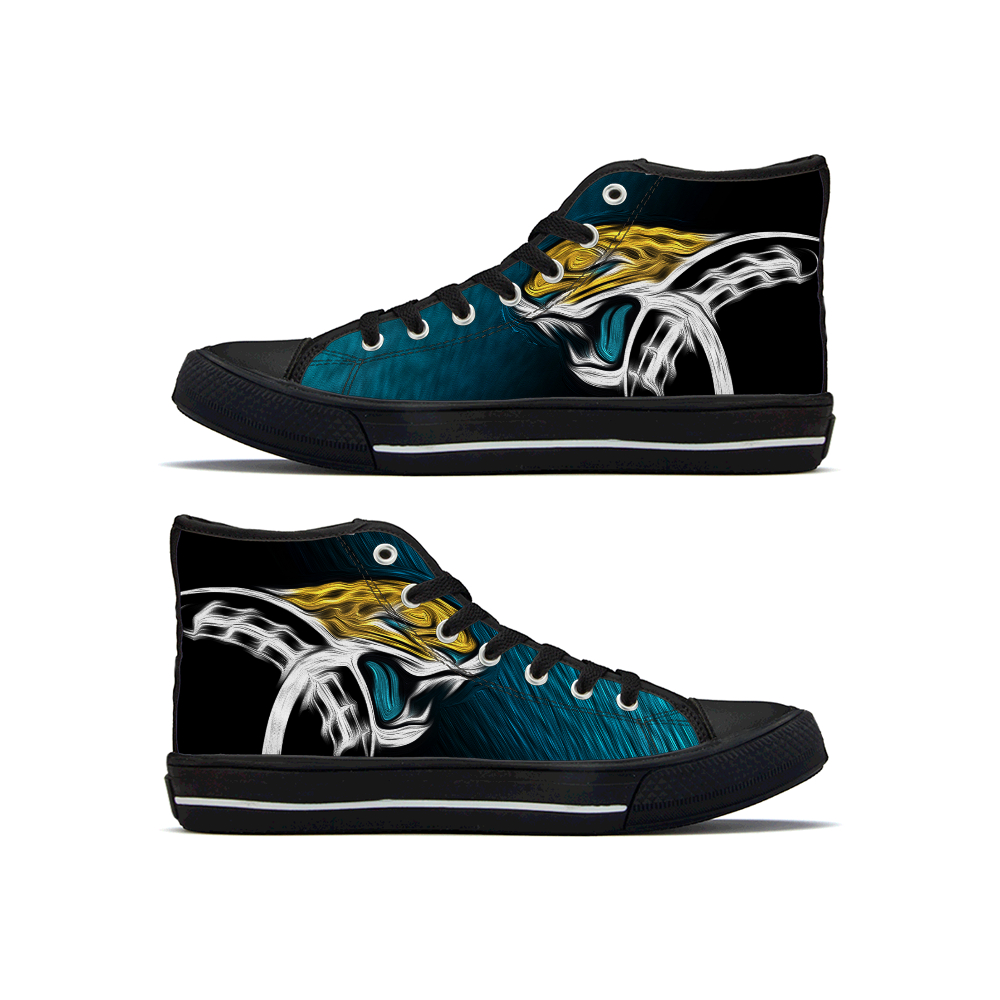 Men's Jacksonville Jaguars High Top Canvas Sneakers 002 Men's Jacksonville Jaguars High Top Canvas Sneakers 002